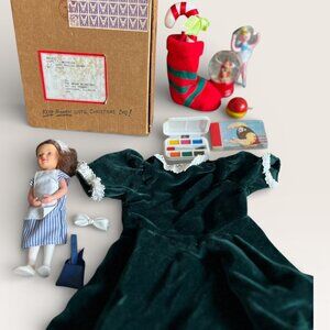 Pleasant Co American Girl Molly Christmas Dress, Stocking, Toys, Box LOT
